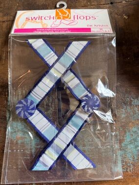 switch flops The Kristen Blue Plaid Flip Flop Straps